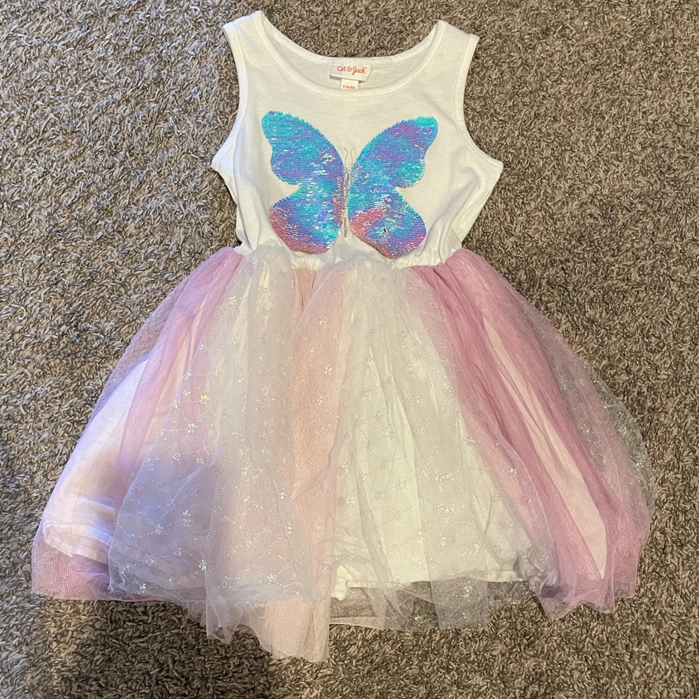 Cat & Jack sleeve sequin 🦋 dress 👗 size 6/6x